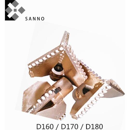 D170 / D180 Three blade drill bit 3 wings full tooth drilling tool mud pump fitting matching 42 / 50 drill pipe D160 for 60 rods