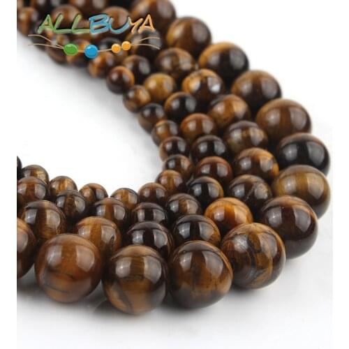 Wholesale 4/6/8/10/12mm Natural fashion brown Tiger Eye Round Beads For Jewelry Making DIY Bracelet Necklace Accessories 15