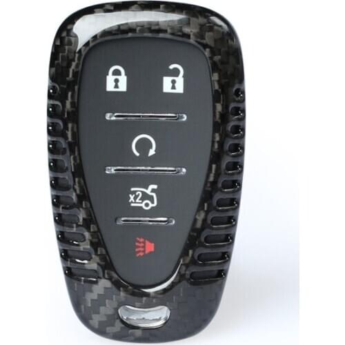 Carbon Fiber Car Remote Key Case Fob Shell Cover for Chevrolet Camaro Cruze Volt Spark Bolt Malibu Trax Sonic 2016 2017 2018