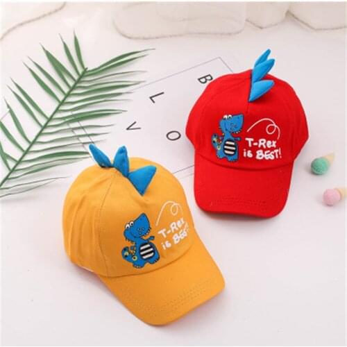 Children Baseball Cap Kids Boys Girls Hip-hop Cartoon Dinosaur Sun Hats Cotton Snapback Caps Outdoor Sport For 2-6 years Old
