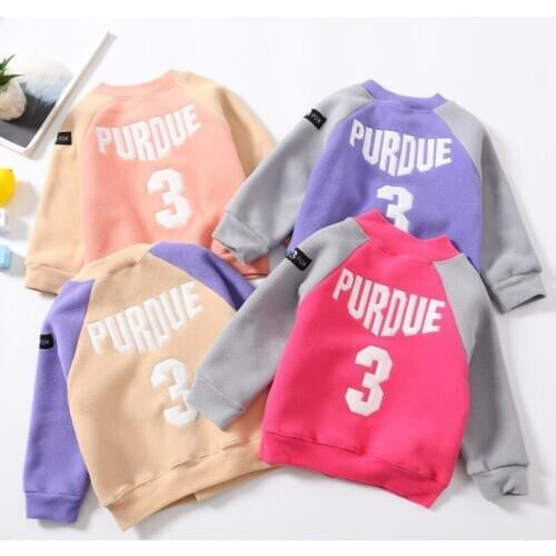 2020 Color-blocking Polar Feece Childrens Jacket Baby Boys Jackets Girls Cotton Embroidery Winter Jackets For Girls 2-8 Age