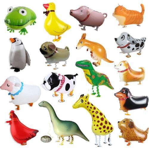 Jungle Safari Party Walking Animal Helium Balloons Air Pig/Dog Foil Ballon Baby Birthday Party Decorations Kids Gift Toy Baloon