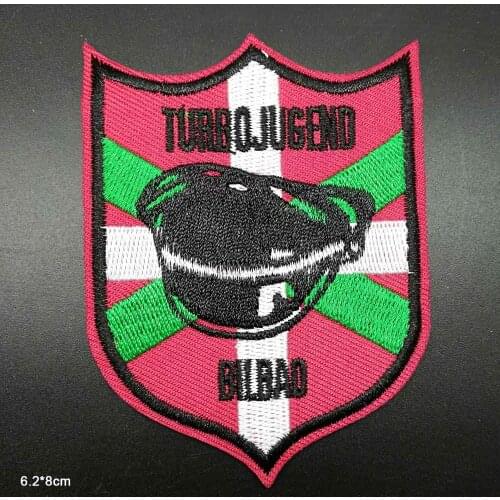 Spain Turbojugend Bilbao Turbo Jugent Red Cap Hat Iron On Patch Embroidered Clothes Patch For Clothing Clothes Stickers Garment