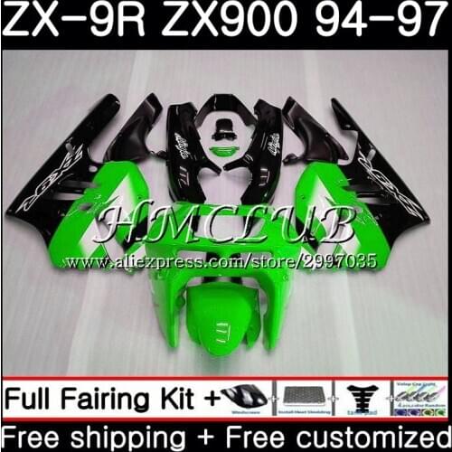 Body For KAWASAKI NINJA ZX900 ZX-9R 1994 1995 1996 1997 66HC.19 ZX 9 R 94 97 ZX 9R 900CC ZX9R 94 95 96 97 green black Fairing