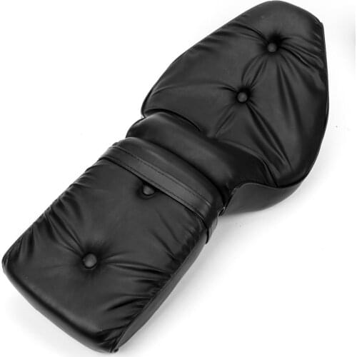 Black Leather Driver & Passenger Cushion Seat 2-up Motorcycle For 1988-1993 Honda Shadow VT600 VLX VT 600 Steed 400