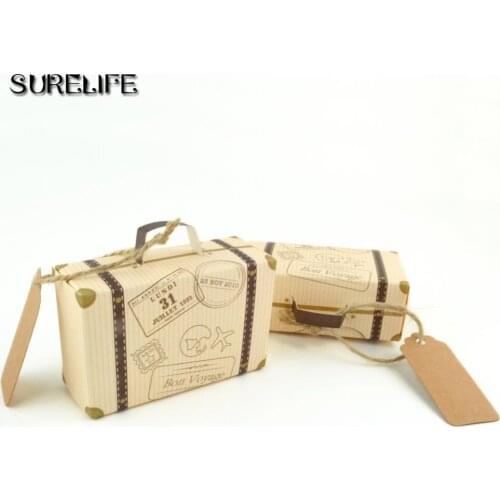 Creative Mini Suitcase Candy Box Candy Packaging Carton Wedding Gift Box Event & Party Supplies Wedding favors with Card