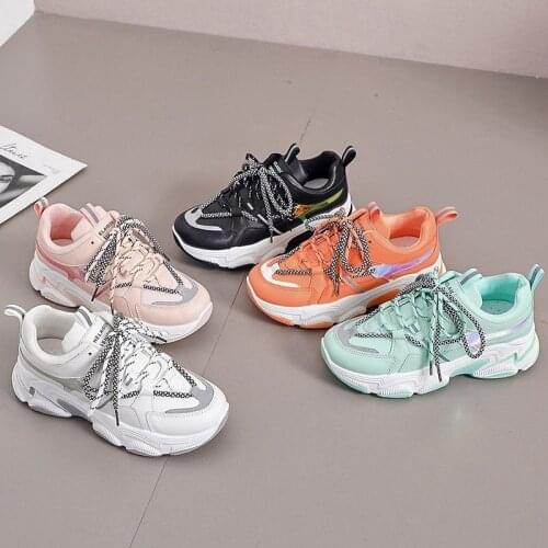 Shoes Lace Up Platform Casual Comfort Vulcanized Chunky Sneakers Spring Footwear Zapatos