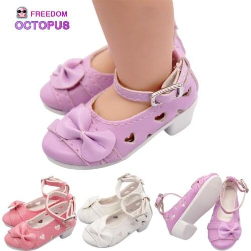 1/3 BJD Hollow Heart High Heels Fashion Bowknot Doll Shoes With Bow Fit 60cm SD Doll For Blyth Shaf Dolls Accessories