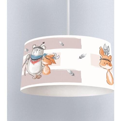 Lamp For Kids Bedrooms Light Chandelier for Living Room Childrens Room Brown Bear Feather Fox Model 287