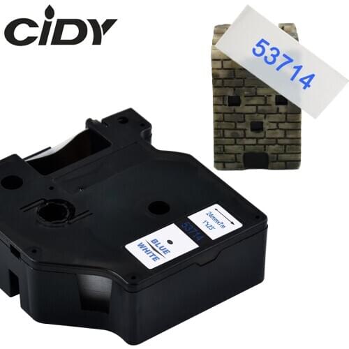 CIDY 53714 Blue on white Compatible Dymo D1 24mm Label Tape Ribbons Cassette for Dymo Label Manager 160 280 210