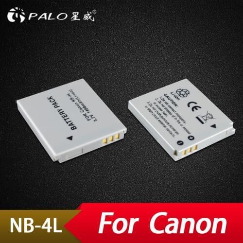 Palo 2Pcs NB-4L NB4L NB 4L Li-ion Battery Camera Batteries for Canon IXUS 30 40 50 55 60 65 80 100 I20 For PowerShot SD1000 1100