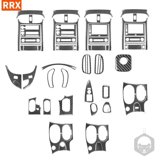 For Corvette C6 2005 2006 2007 Carbon Fiber Stickers Gear Box Frame Panel Set Air Outlet Handle Shift Interiors Car Accessories
