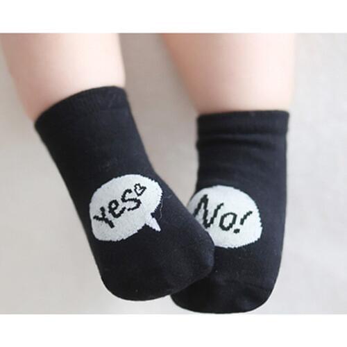 Baby Socks Cotton Anti Slip Cute Letter Socks Short White Kids Boys Girls Meias Bebe Children Creative Socks Pairs 0-4Y Brand