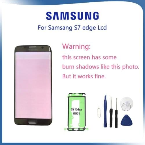 Original Super AMOLED For Samsung Galaxy S7 edge Burn-in Shadow lcd display touch screen Digitizer S7edge 5.5'' G935F A P FD