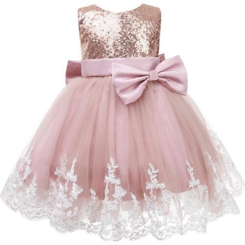 Baby Girl Dress Sequin Lace Christening Gown Baptism Clothes Newborn Kids Girls Birthday Infant Party Dresses Princess Costume
