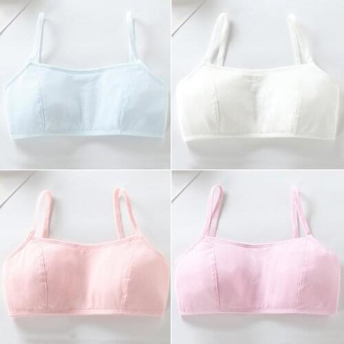 Teenage Training Bra Solid Color Girl Underwear Puberty Clothing Teens Bra Wireless Sport Vest Comfortable Underwear for7-17 Y