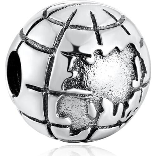 S925 Bead DIY Jewelry Globe Clips Stoppers Charm fit Lady Bracelets Bangle