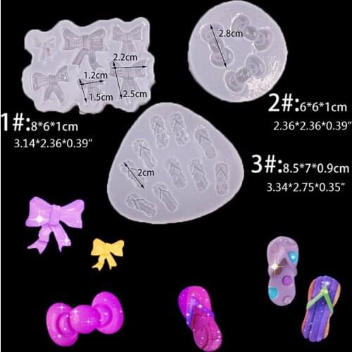 Bowknot Slippers Earrings Epoxy Resin Mold Ear Studs Silicone Mould DIY Crafts Jewelry Necklace Pendant Casting Tools