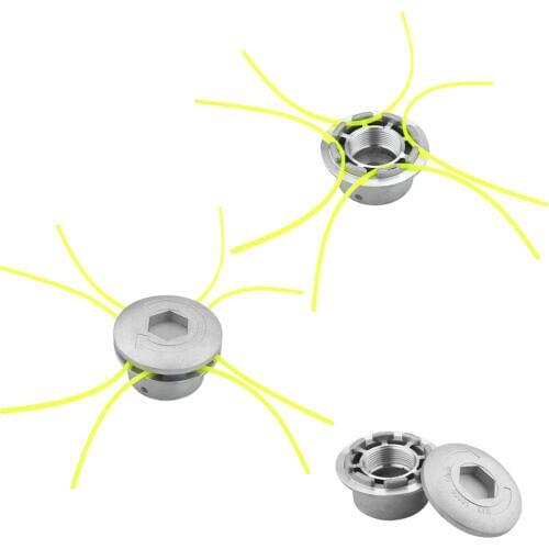 Trimmer Line Coil With 4 Lines Aluminum Double Head Thread Trimmer Head For Petrol Gas Brushcutter Strimmer With Trimmer Line