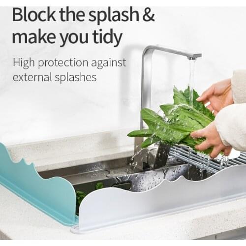 1PC Kitchen Sink Water Splash Guard Silica Gel Removable Waterproof Screen Used For Fruit Vegetable Washing Dishes Water Barrier