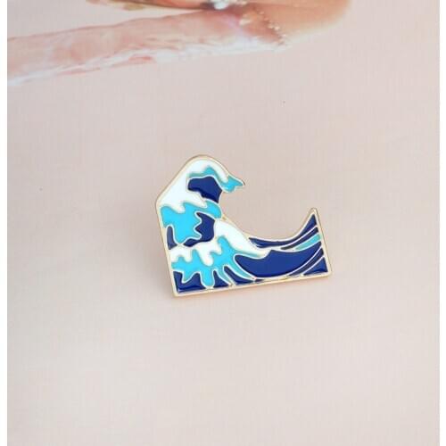 1PCS China Style Originality Fashion Exquisite Sea Wave Oil Dripping Cartoon Brooch Alloy Brooch Jewelry accessories