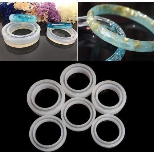 1 Pc Round Silicone Mold Resin Bracelet Bangle For DIY Jewelry Casting Mould Tools