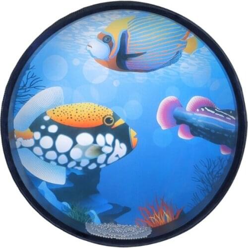10 Inch Ocean Drum Wooden Handheld Sea Wave Drum Percussion Instrument Gentle Sea Sound Musical Toy Gift for Kids Dropship