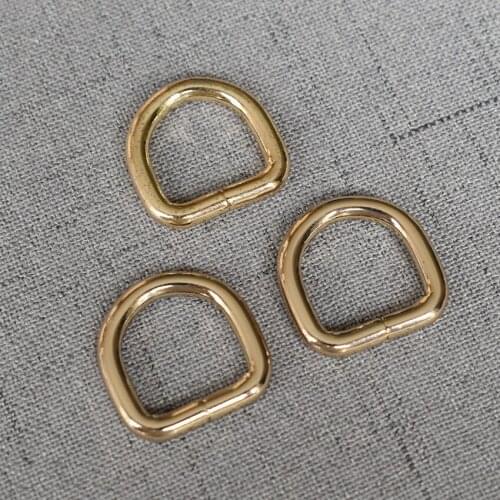 15mm Golden Metal Non-Welded Nickel Plated Hardware D Ring For Luggage Backpack Cat Dog Collar-Strap DIY Accessory
