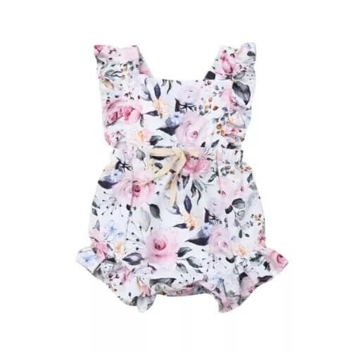 3M-18M Newborn Infant Baby Girls Romper Clothes Outfit Summer Ruffled Romper Casual Sleeveless Princess Jumpsuit for