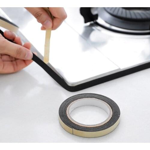 3 Rolls (6 Meters) Cooktop Gap Adhesive Tape Door Window Seal Waterproof Black for Gap Sealing Adhesive Tape Kitchen Accessories