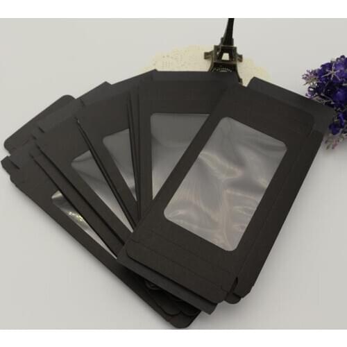 4 sizes Black/white kraft phone case packaging box kraft paper box cell phone mobile phone case box with hanging hole