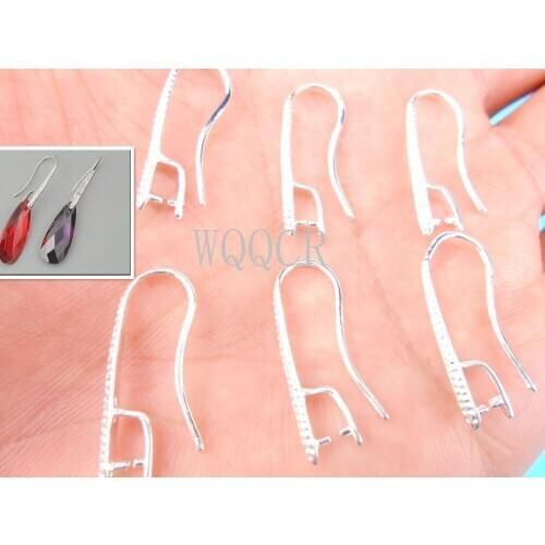 50PCS Wholesale DIY production jewelry accessories earrings found 925 silver ear hook earrings accessories crystal ladies gifts