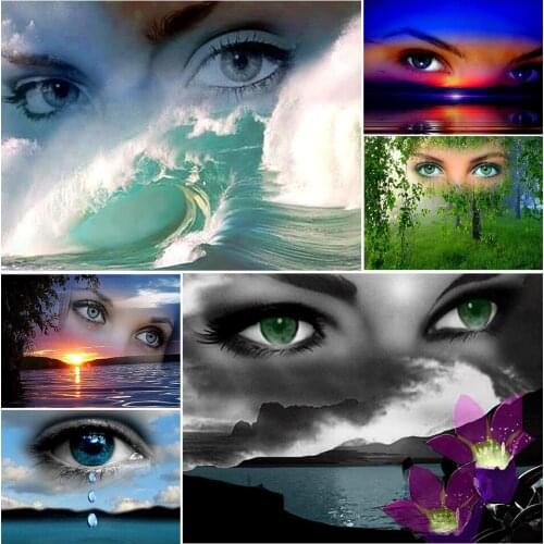 5D DIY Diamond Painting Landscape Cross Stitch Kit Full Square Diamond Embroidery Beauty Tears Rhinestone Mosaic Decoration Gift