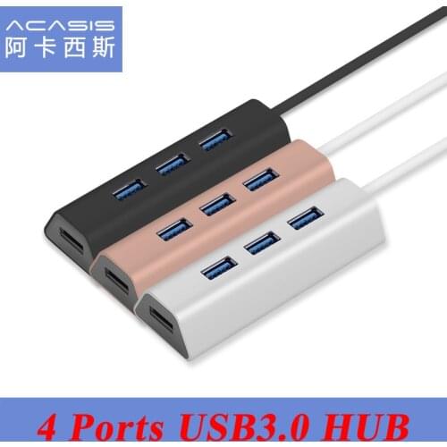 Acasis HS0063 High Quality Aluminum 5Gbps USB 3.0 HUB Splitter Adapter Computer Accessories 4 USB3.0 HUB Ports High Speed USB3.0