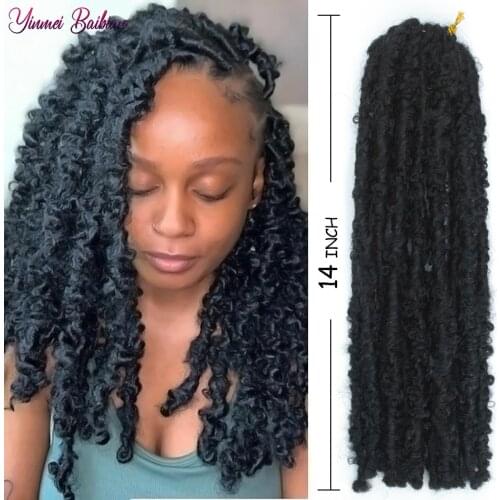 Butterfly Locs Crochet Hair Synthetic Short Distressed Faux Locs Crochet Braids Hair Extension Pre looped Pre-twisted Braids