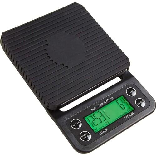 Coffee Digital Scale with Timer, High Accuracy Kitchen Food Scale with Tare Function, 6.6LB/3KG Max Load, 0.1g Precision Sensor