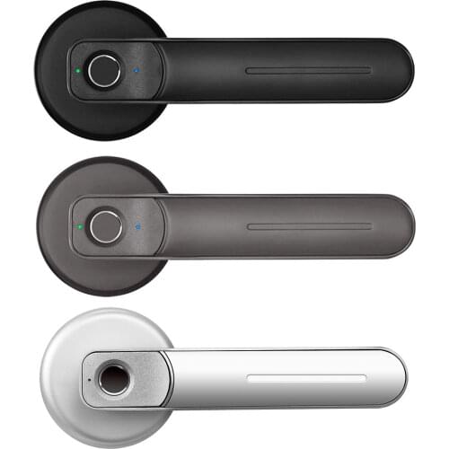 Password Code Door Lock Fingerprint Door Lock Handle Smart Electric Biometric Security Entry with Mechanical Key