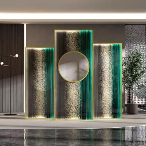 SUS 201 304 Stainless steel screen Can emit light art partition Movable room partition living room dividers