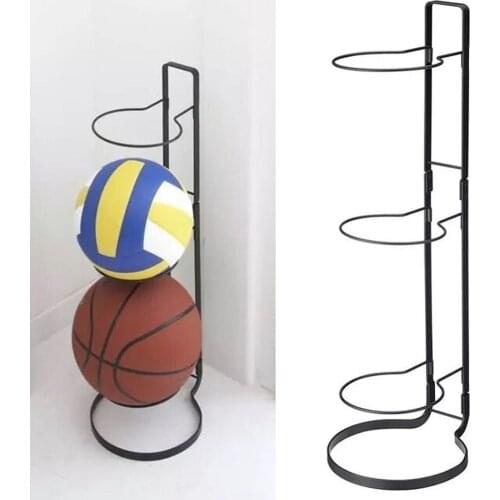 Soccer Display Storage Rack Shelf Stand Organizer Basketball Holder Space Saving, Metal