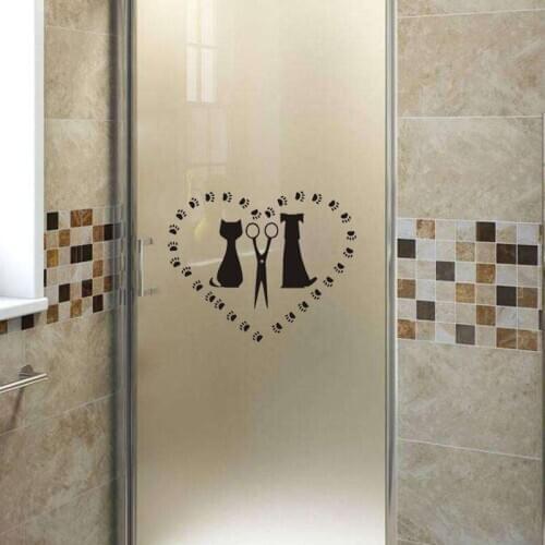 Lovely Pet Dogs And Cats Vinyl Stickers Bathroom Glass Stickers A40015