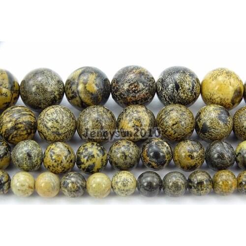 Natural Artistic Ja-sper Gems Stone Round Spacer Beads 15.5'' 4mm 6mm 8mm 10mm 12mm for Jewelry Making Crafts 5 Strands/Pack