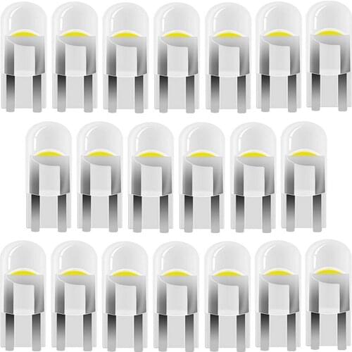 20PCS New T10 W5W WY5W 168 501 2825 LED Car Wedge Parking Light Side Door Bulb Instrument Panel Lamp Auto License Plate Lights