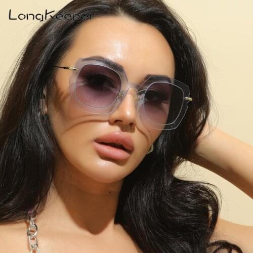 Oversized Square Sunglasses Women Fashion Shades Metal Big Frame Sun Glasses Female Retro Gradient Eyewear UV400 zonnebril dames