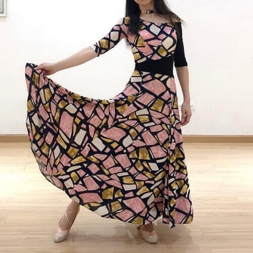 GOODANPAR 2020 ballroom dance dress for woman long sleeves practice clothes standard dancewear Built-in Bra standard dre