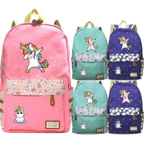 Casual Funny Dabbing Unicorn Backpack Students Boys Girls Men Women Mochila Casual New High Quality Travel Rucksack for Teens