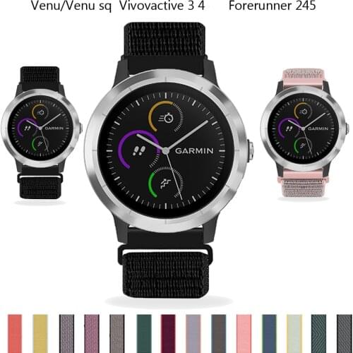 Strap for vivoactive 3 4 bands replacment Watchband Nylon Sport Loop Bracelets For Garmin Forerunner 245/645 Venu wristbands