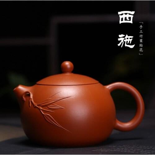 Ore recommended wholesale famous zhu xi shi pot clay pot of handmade applique yixing tea set gift custom lettering