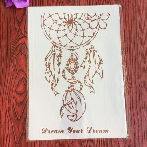 Mandala Floral earrings A4 Decorative Stencils 29cm DIY Wall Painting Scrapbook Coloring Embossing Albumfor painting and decor