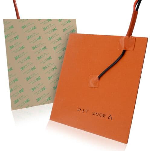 Silicone Heated Bed Heating Pad Waterproof 200x200/300x300mm 12V/24V/220/for 3D printer Ender-3 cr10 Parts hot bed