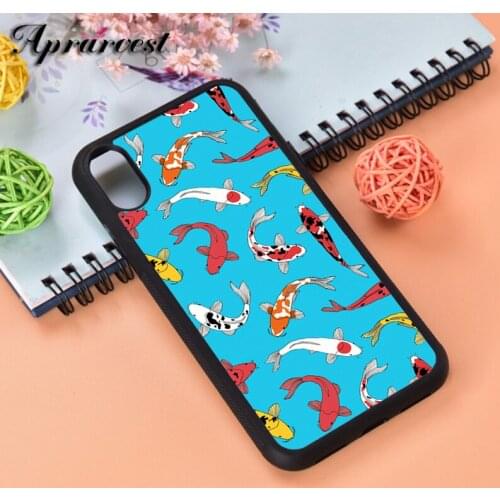 Aprarvest Fancy Carp Silicone Rubber Phone Case Cover For iPhone 6 6S 7 8 PLUS X XS XR 11 12 MINI PRO MAX
